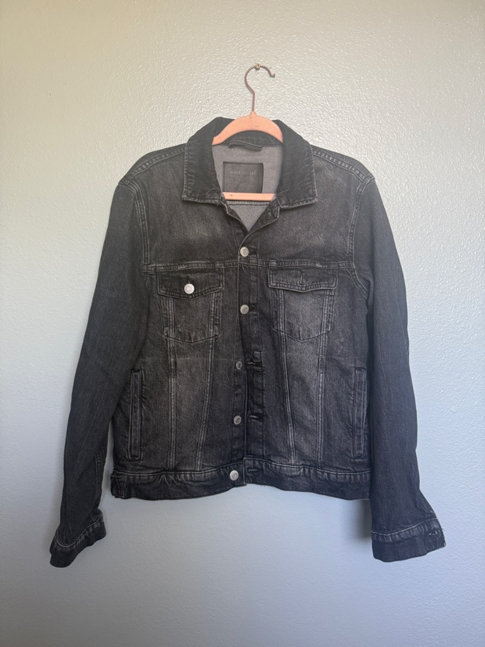 MADE TO LAST medium Washed Black Denim Jacket